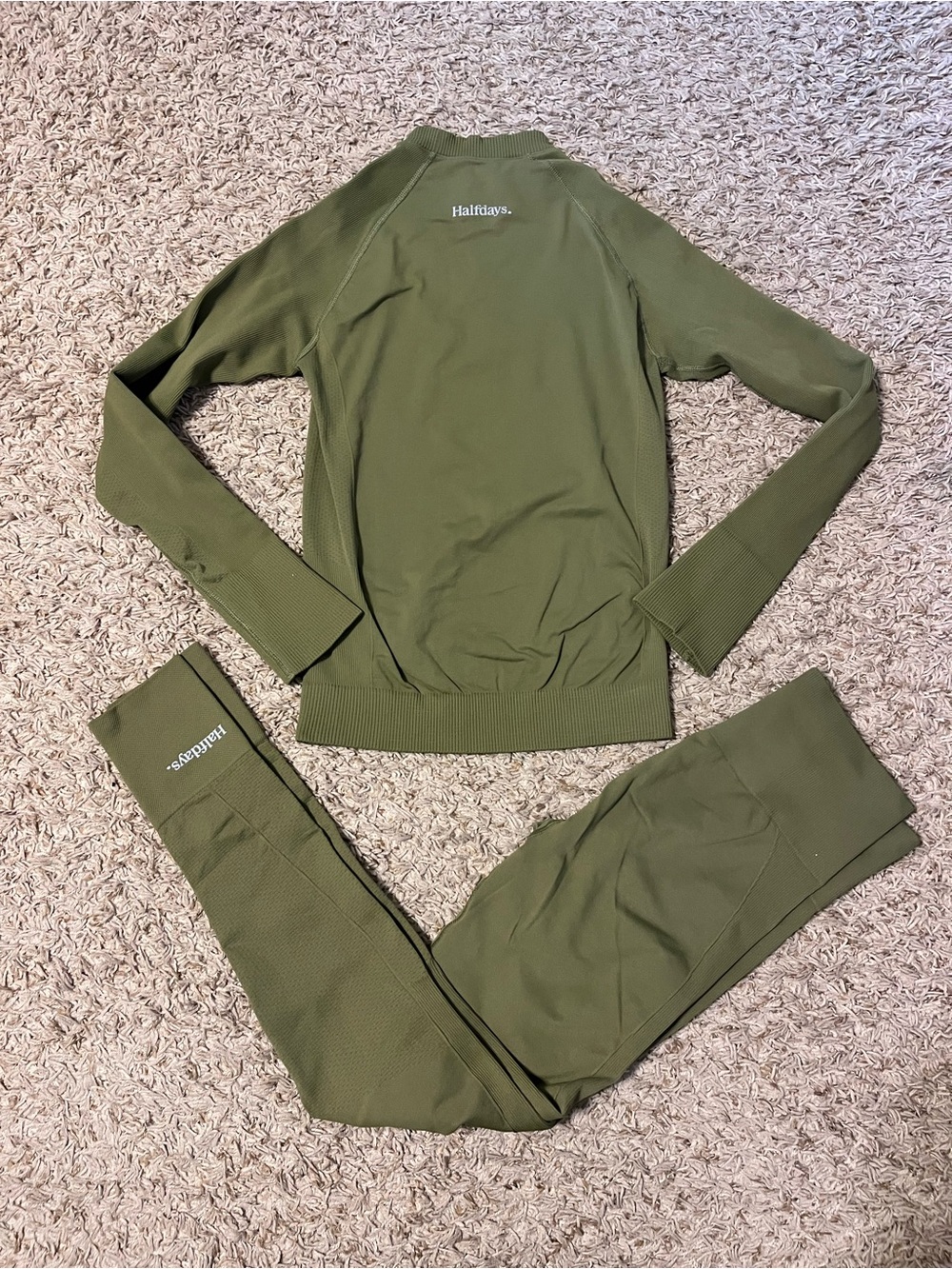 Half Days Matching Green Activewear Set
